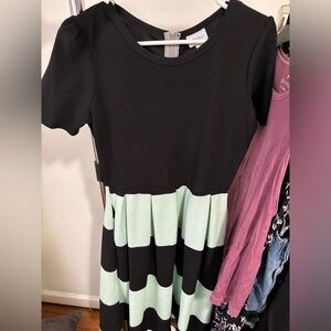 LulaRoe Amelia dress Black and light Teal
